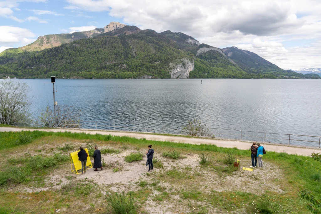 The Golden Pixel Cooperative, Installationsansichten „Techno Scapes”, Mobile Kino-Installation, St. Gilgen, 2021, Fotos: Lisa Truttmann