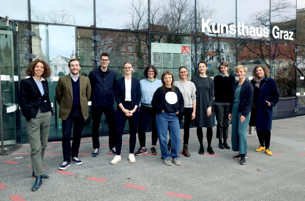 Ausstellungseröffnung, „Indizien”, Kunsthaus Graz, 2022, Foto: Kunsthaus Graz / J.J. Kucek