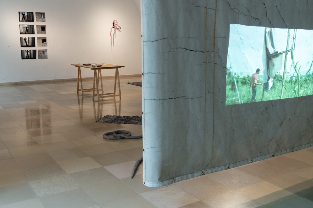 Ausstellungsansicht, „Big screens shatter easily“, Galerie Oberösterreichischer Kunstverein, 2019, Foto: Lisa Truttmann
