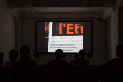 The Golden Pixel Cooperative, „Collectif Jeune Cinéma”, Screening und Vorträge, Medienwerkstatt Wien, 2012, Foto: The Golden Pixel Cooperative