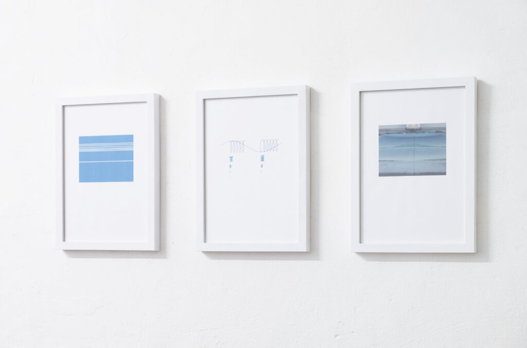 Ausstellungsansicht, „Frozen Frame / Turning Frame“, Pinacoteca, Wien, 2015. Simona Obholzer, „xx“. Foto: Thomas Ries