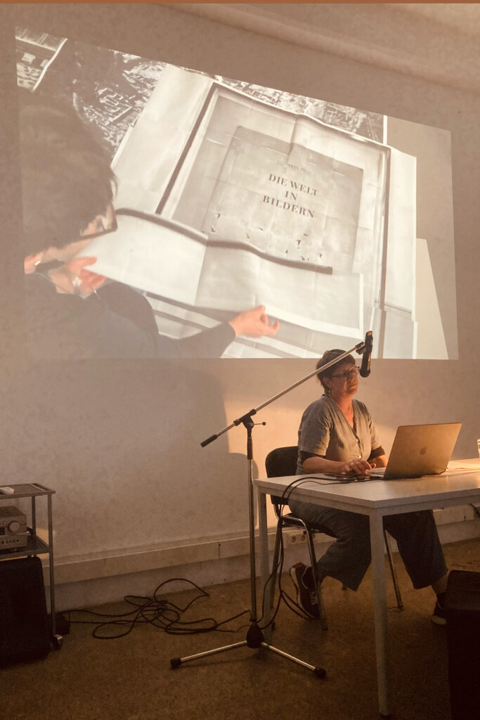 Maia Gusberti, Performativer Vortrag „Complicit Images“, Medienwerkstatt Wien, 2024