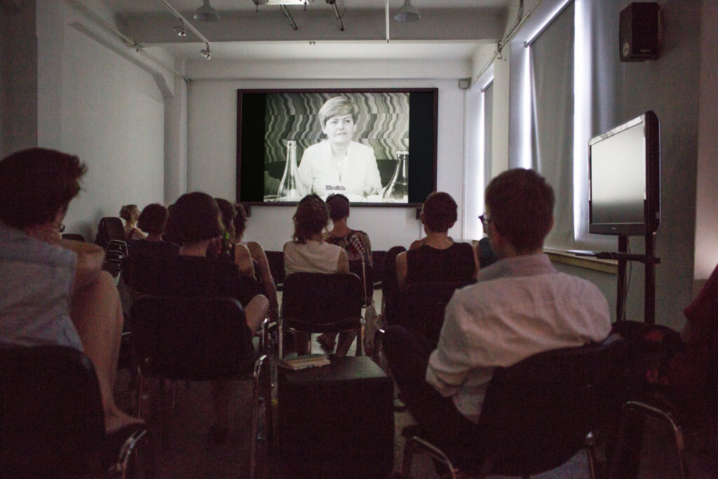 The Golden Pixel Cooperative, „Scuola Senza Fine – Kollektives Filmemachen als politische Strategie”, Screening und Vortag, Medienwerkstatt Wien, 2019, Foto: Claudia Sandoval Romero