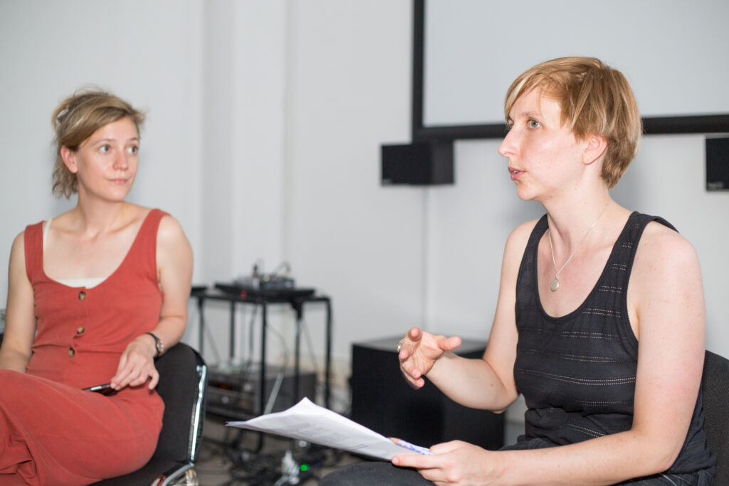 The Golden Pixel Cooperative, „Scuola Senza Fine – Kollektives Filmemachen als politische Strategie”, Screening und Vortag, Medienwerkstatt Wien, 2019, Foto: Claudia Sandoval Romero